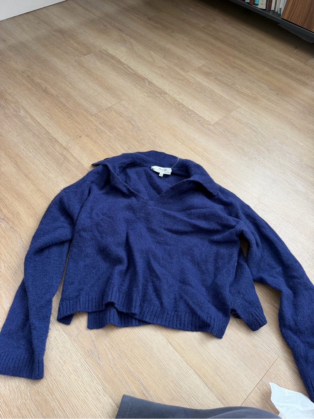 Madewell Navy Cowl-Neck Knit Sweater
